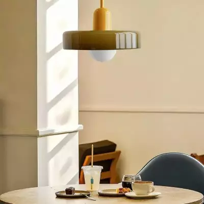 Xanadu Bauhaus Stained Glass Disc Pendant Light Xanadu Bauhaus Stained Glass Disc Pendant Light