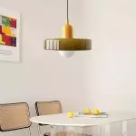 Xanadu Bauhaus Stained Glass Disc Pendant Light Xanadu Bauhaus Stained Glass Disc Pendant Light