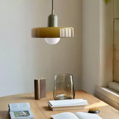 Xanadu Bauhaus Stained Glass Disc Pendant Light Xanadu Bauhaus Stained Glass Disc Pendant Light