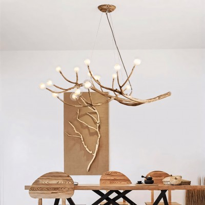 Damian Rustic Tree Branch Chandelier with Bubble Glass Lamp Shades Damian Rustic Tree Branch Chandelier with Bubble Glass Lamp Shades