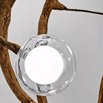 Damian Rustic Tree Branch Chandelier with Bubble Glass Lamp Shades