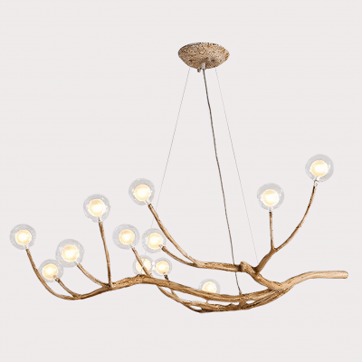 Damian Rustic Tree Branch Chandelier with Bubble Glass Lamp Shades Damian Rustic Tree Branch Chandelier with Bubble Glass Lamp Shades