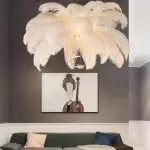 Caden Modern Nordic Ostrich Feather Chandelier