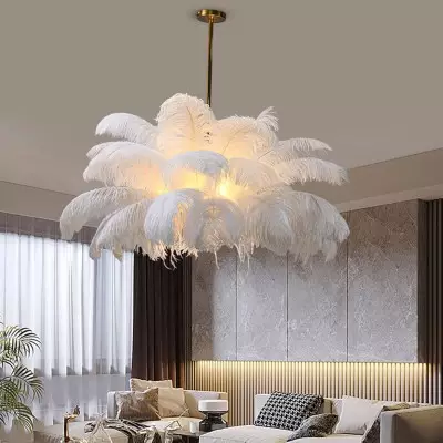 Caden Modern Nordic Ostrich Feather Chandelier