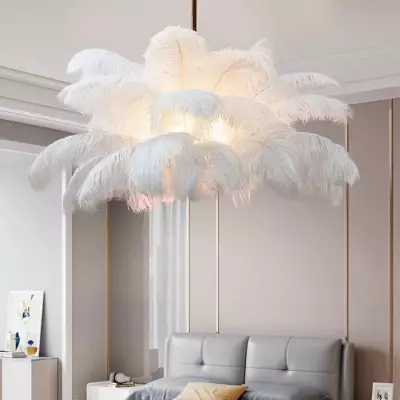 Caden Modern Nordic Ostrich Feather Chandelier