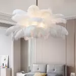 Caden Modern Nordic Ostrich Feather Chandelier