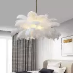 Caden Modern Nordic Ostrich Feather Chandelier