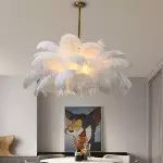 Caden Modern Nordic Ostrich Feather Chandelier