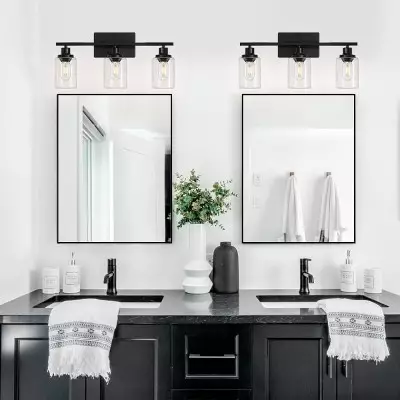 Lynor Classic Farmhouse Clear Glass Triple Sconce Lynor Classic Farmhouse Clear Glass Triple Sconce