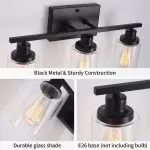 Lynor Classic Farmhouse Clear Glass Triple Sconce Lynor Classic Farmhouse Clear Glass Triple Sconce