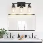 Lynor Classic Farmhouse Clear Glass Triple Sconce Lynor Classic Farmhouse Clear Glass Triple Sconce