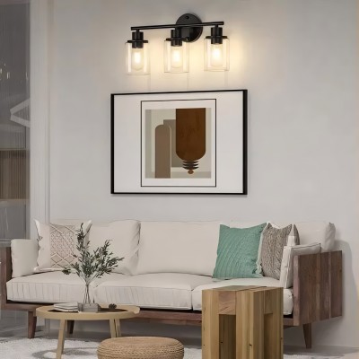 Lynor Classic Farmhouse Clear Glass Triple Sconce Lynor Classic Farmhouse Clear Glass Triple Sconce