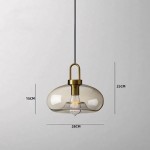 Vylith Brass Cognac Glass Single Hanging Lamp