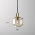 Vylith Brass Cognac Glass Single Hanging Lamp