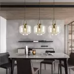 Vylith Brass Cognac Glass Single Hanging Lamp