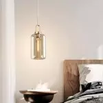 Vylith Brass Cognac Glass Single Hanging Lamp