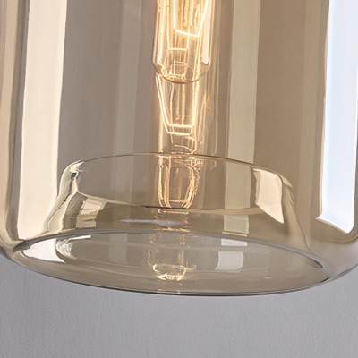 Vylith Brass Cognac Glass Single Hanging Lamp Vylith Brass Cognac Glass Single Hanging Lamp
