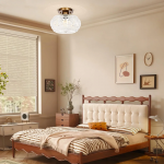 Ixionis Retro Carved Glass Semi Flush Ceiling Light