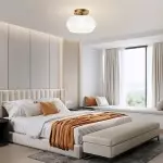 Ixionis Retro Carved Glass Semi Flush Ceiling Light