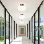 Ixionis Retro Carved Glass Semi Flush Ceiling Light