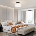 Ixionis Retro Carved Glass Semi Flush Ceiling Light