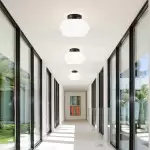 Ixionis Retro Carved Glass Semi Flush Ceiling Light