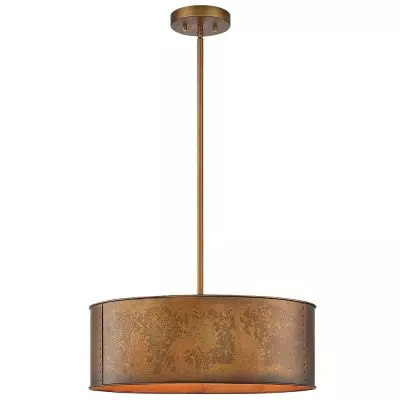 Zanthe 4 Light Vintage Industrial Iron Drum Chandelier