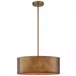 Zanthe 4 Light Vintage Industrial Iron Drum Chandelier