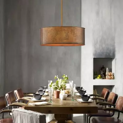 Zanthe 4 Light Vintage Industrial Iron Drum Chandelier Zanthe 4 Light Vintage Industrial Iron Drum Chandelier