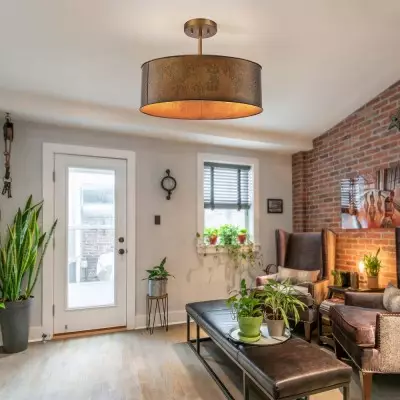 Zanthe 4 Light Vintage Industrial Iron Drum Chandelier