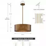 Zanthe 4 Light Vintage Industrial Iron Drum Chandelier