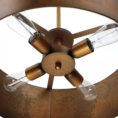 Zanthe 4 Light Vintage Industrial Iron Drum Chandelier