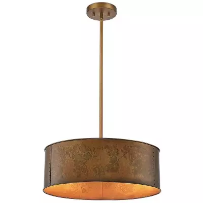 Zanthe 4 Light Vintage Industrial Iron Drum Chandelier