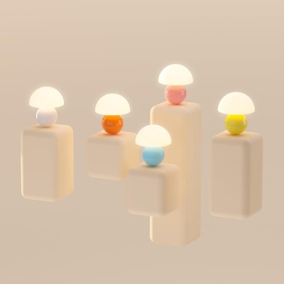 Evinth Mini Colorful Ceramic Base Mushroom Table Lamp Evinth Mini Colorful Ceramic Base Mushroom Table Lamp