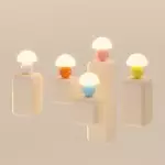 Evinth Mini Colorful Ceramic Base Mushroom Table Lamp