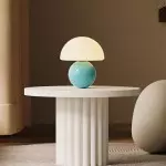 Evinth Mini Colorful Ceramic Base Mushroom Table Lamp
