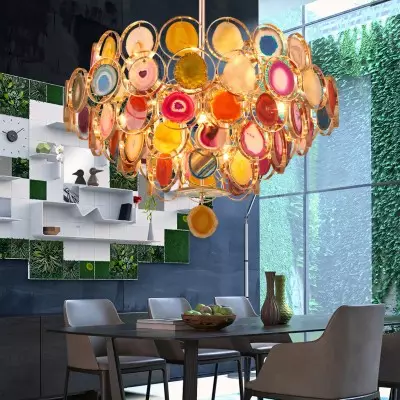 Gideon Slice Agate Tower Chandelier Gideon Slice Agate Tower Chandelier