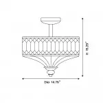 Parnika Luxury Carved Crystal Drum Semi Flush Chandelier