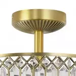 Parnika Luxury Carved Crystal Drum Semi Flush Chandelier