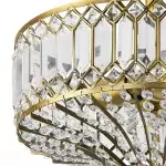Parnika Luxury Carved Crystal Drum Semi Flush Chandelier