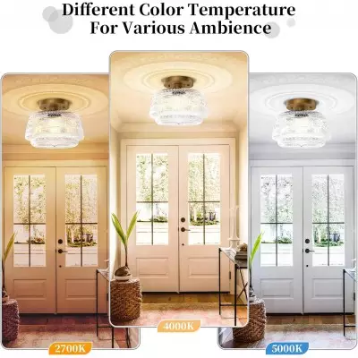 Ixionis Farmhouse Patterned Glass Semi Flush Mount Ceiling Light Ixionis Farmhouse Patterned Glass Semi Flush Mount Ceiling Light