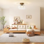 Ixionis Farmhouse Patterned Glass Semi Flush Mount Ceiling Light