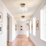 Ixionis Farmhouse Patterned Glass Semi Flush Mount Ceiling Light