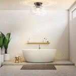 Ixionis Farmhouse Patterned Glass Semi Flush Mount Ceiling Light