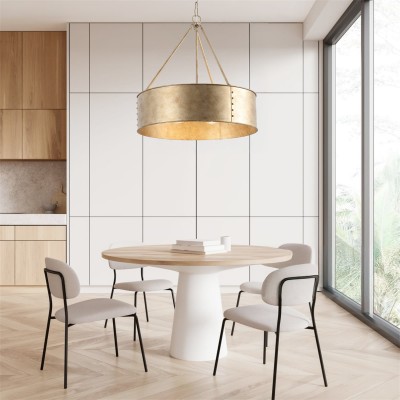 Bradley Industrial Distressed Metal Drum Shade Chandelier Bradley Industrial Distressed Metal Drum Shade Chandelier