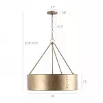 Bradley Industrial Distressed Metal Drum Shade Chandelier Bradley Industrial Distressed Metal Drum Shade Chandelier