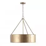 Bradley Industrial Distressed Metal Drum Shade Chandelier Bradley Industrial Distressed Metal Drum Shade Chandelier