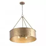 Bradley Industrial Distressed Metal Drum Shade Chandelier Bradley Industrial Distressed Metal Drum Shade Chandelier