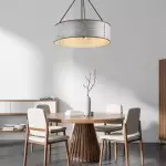 Bradley Industrial Distressed Metal Drum Shade Chandelier Bradley Industrial Distressed Metal Drum Shade Chandelier