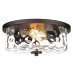 Blythar Metal Water Ripple Glass Ceiling Light